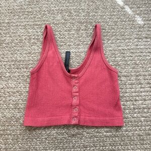 Urban Outfitters Red Button-Front Crop Top